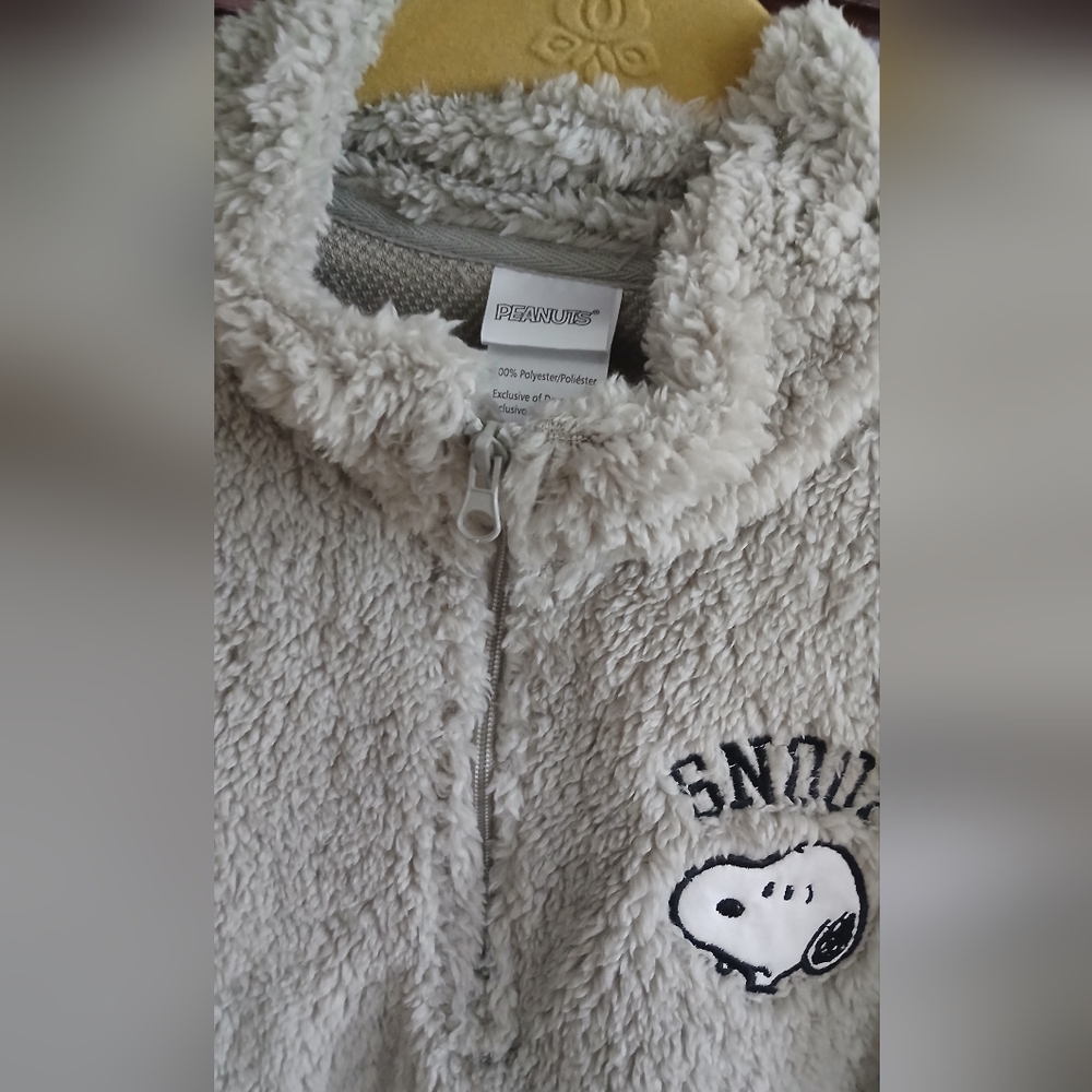 Peanuts Snoopy Gray Zip Fleece - Picture 2 of 7